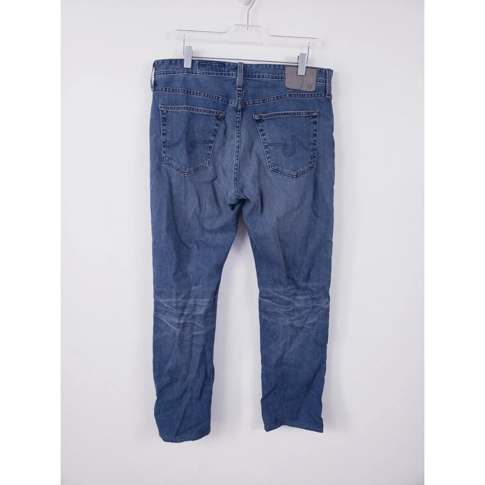 AG Adriano Goldschmied Everett Slim Straight Jeans Blue Denim Stretch Size 34